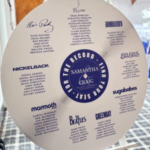 White Record Table Plan