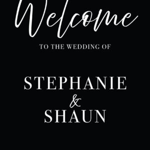 Monochrome Welcome Sign (White on Black)