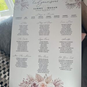 Rustic Pampas Table Plan